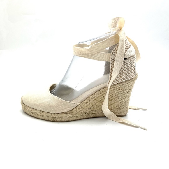 Soludos Classic Espadrille Wedges with Ankle Lace Up Size 8